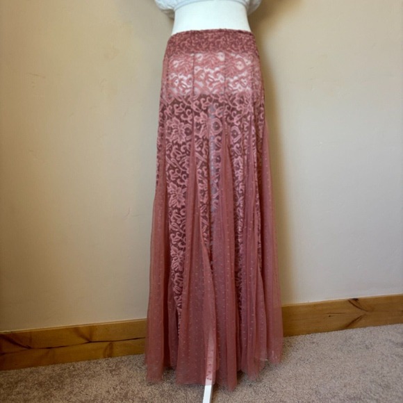 Intimately Free People A Day Out Mesh Lace Maxi Skirt Large Boho Romantic Sexy - Picture 4 of 10